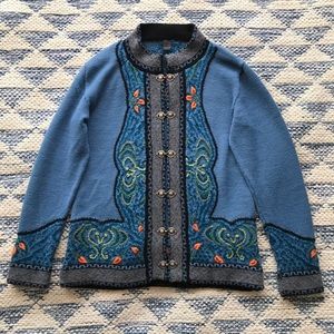 NWOT Tey Art Peru Alpaca Sweater Metal Clasps S